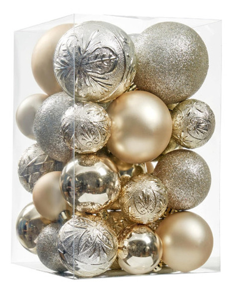Adornos Navideños Para Arbol Bolas Doradas Plateadas 30unida 0 Adornos Navideños Para Arbol Bolas Doradas Plateadas 30unida 0