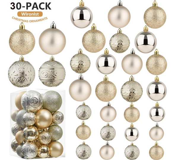 Adornos Navideños Para Arbol Bolas Doradas Plateadas 30unida 1 Adornos Navideños Para Arbol Bolas Doradas Plateadas 30unida 1