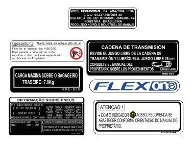 Brós 160 - Etiquetas De Advertência - Honda - Frete Grátis 1