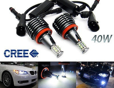 2 X H8 Cree Led 40w Ojo De Angel Halo De Luz Para Bmw E90 E9 1