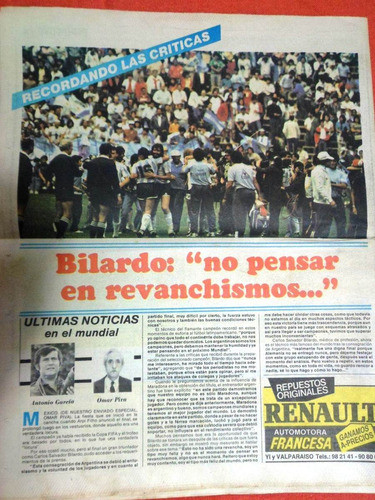 Antiguo Suplemento Ultimas Noticias Mundial Futbol 1986 1