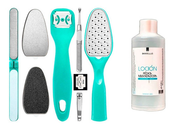 Escofina Lima Pies 8 En 1 + Loción Ablandadora Callos Dureza 0