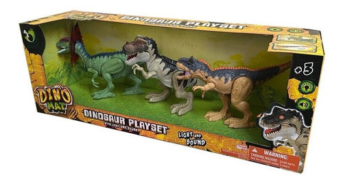 Set Dinomat Dinosaurios X 3 Con Luz Y Sonido Tm1 Ik0115 Ttm 1