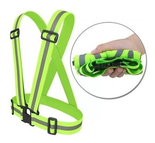 Chaleco Cinta Elastica Regulable Seguridad Amarillo Reflect 0