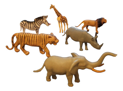 Animales Salvajes Figuras De La Selva X 6 Grandes Oferta! 1