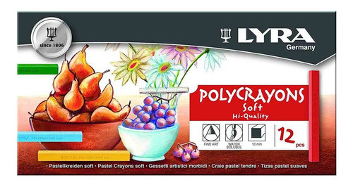 Giz Pastel Seco Lyra Polycrayons Soft 12 Cores 0