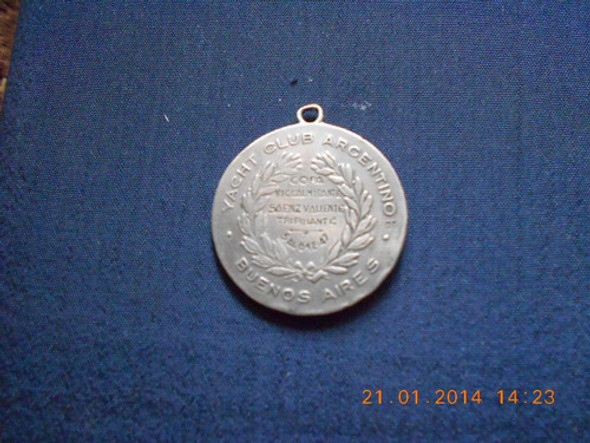 Antigua Medalla Nautica De Plata Copa Saenz Valiente - 1947 1