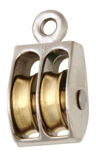 Polea Motón Doble Campbell Bronce 3/4 (18mm) Fijo Nautico 0