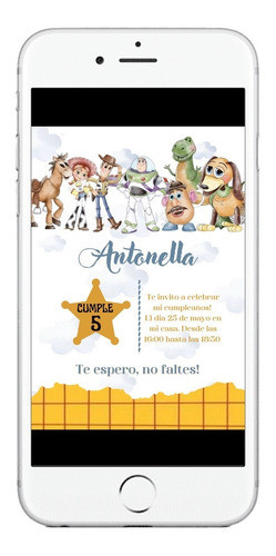 Invitación Cumpleaños Tarjeta Digital Toy Story 1