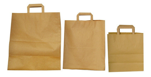 Bolsas De Papel Con Asa Multiuso  Marron  32x38x17cm 100 Un. 1