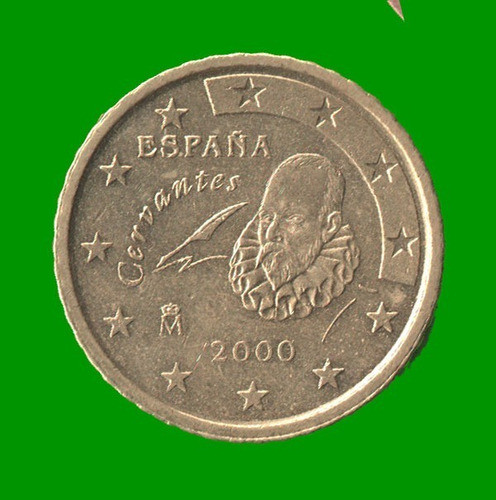 Moneda De España 50 Centavos De Euro, Año 2000, Estado Usada 1