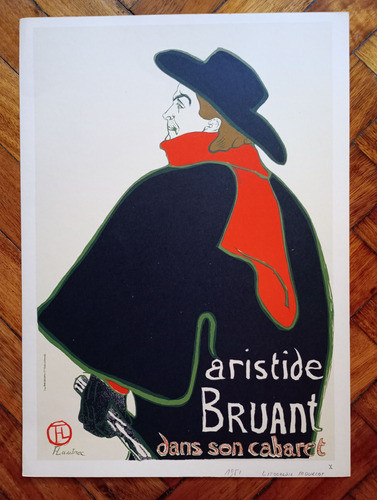 Toulouse Lautrec - Litografía Bruant - No Envío 0