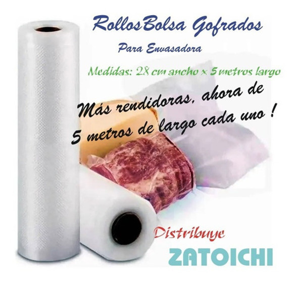 Rollos X2 Br2805 Bolsas Gofradas Envasadora Al Vacío 28cmx5m 0