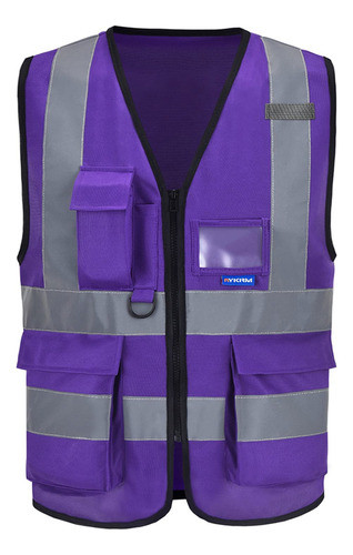 A-safety - Chaleco De Alta Visibilidad Morado, Chaleco De Se 0