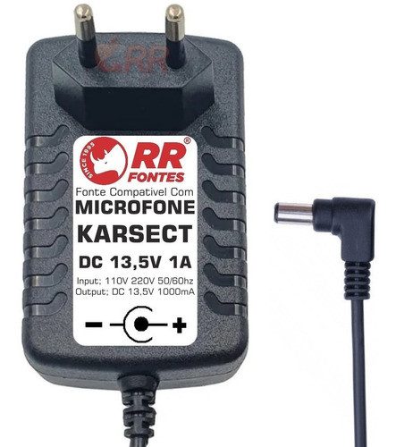 Fonte Carregador Dc 13,5v Dp Receptor Karsect Kru-361 362 0
