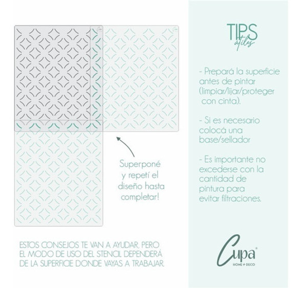 Stencil Geometrico  Pared Tela Piso Muebles Deco 1