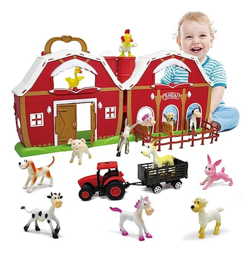 Big Red Barn Farm Figuras De Animales Juguetes 0