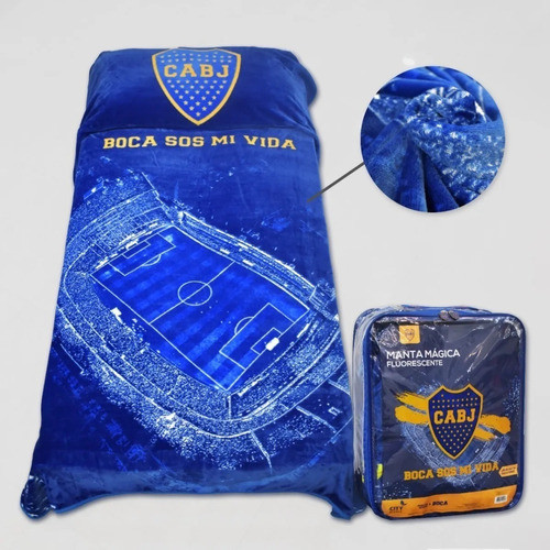 Frazada Magica Luminosa Boca/river Diseño De La Tela Clubes 0