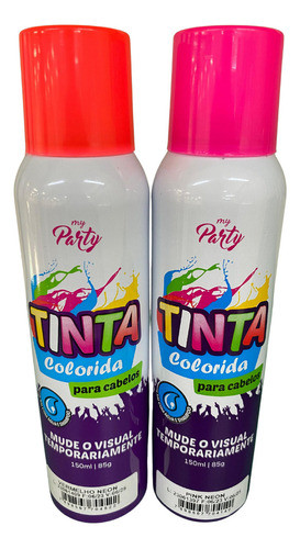 Kit Tinta Spray Cabelo Maluco Fantasias Halloween Carnaval 0