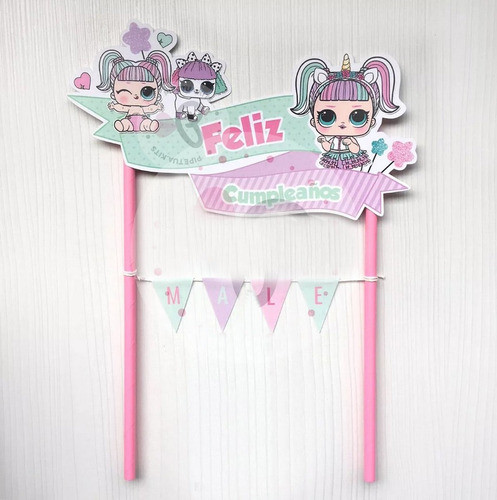 Topper Para Torta Unicorn Muñecas Lol Unicornio Adorno Torta 0