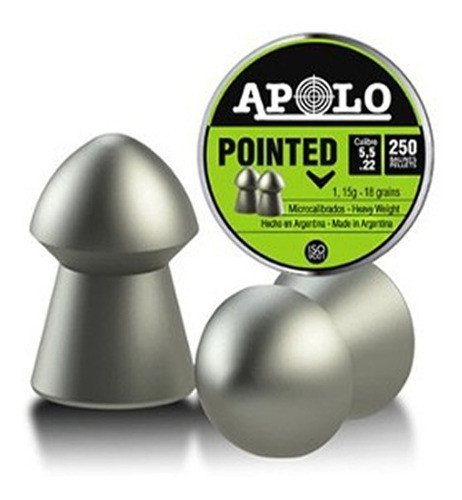 Balines Apolo Pointed 5,5 Mm 18 Grs 250 Unidades 0