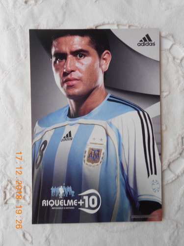 Tarjeta Postal Riquelme + 10 Publicida De Zapatillas 0
