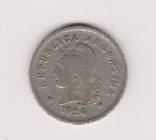 Moneda Argentina 10 Ctvs 1924 Janson 112 Muy Bueno 0