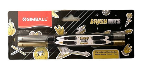 Marcadores Punta Pincel Brush Hits Soft Metal Simball X2 0