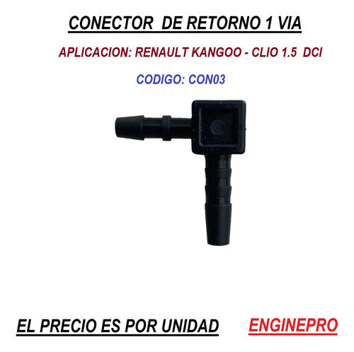 Conector Retorno 2 Vías  Clio Kangoo Megane 1.5 Dci 1