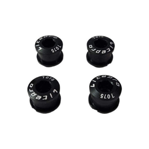 Tornillos Para Plato Monoplato Aluminio Bicicleta X4 Negro 0