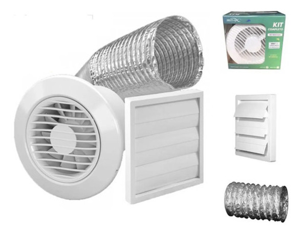 Exaustor Arkit Para Banheiro Ambientes Ø 150mm Duto 2 Metros 1