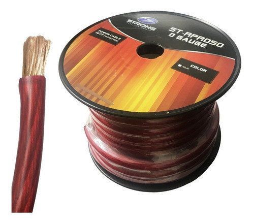Cable Potencia 0 Gauge 16.5 Mts Libre Oxigeno Rojo 0