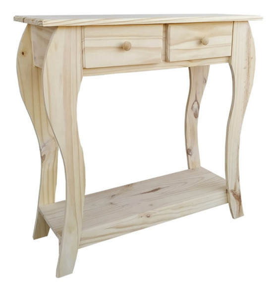Mesa De Arrime De Pino Estilo Provenzal Con Estante 80 X 30 1