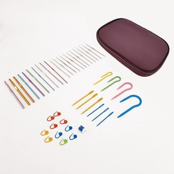 Set 22 Agujas Crochet Super Completo + Accesorios Rosa 1