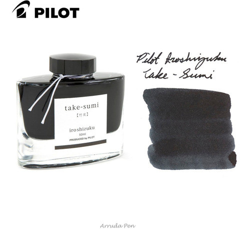 Tinta Pilot Iroshizuku Caneta Tinteiro 50ml Take-sumi Preto 1