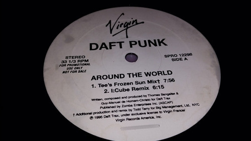 Daft Punk Around The World Vinilo Maxi Usa Promo Rareza 1996 1