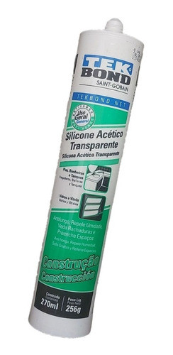 Sellador Silicona Acetica Transparente 270ml Tek Bond X 12u 0