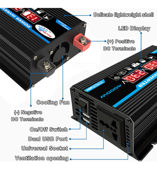 Conversor De Bateria Com Porta Power Peak 220v Modificado 1