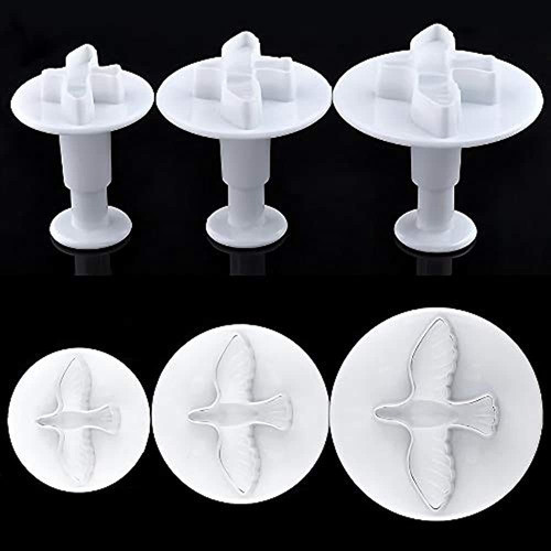 3 Cortadores De Embolo De Paloma Para Fondant, Moldes De Pa 1