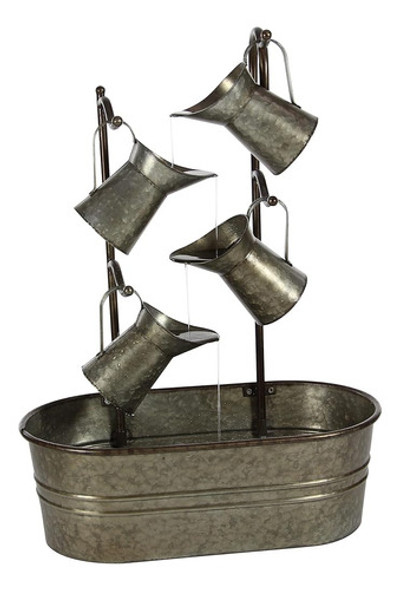 Fuente De Metal Deco 79 Con Regaderas, 24  X 13  X 34 , Gris 0