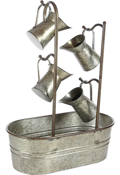 Fuente De Metal Deco 79 Con Regaderas, 24  X 13  X 34 , Gris 1