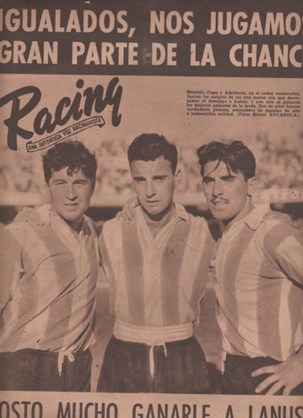 Revista Partidaria * Racing * Vs Lanus - Nº 638 - Año 1955 0