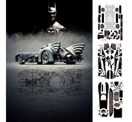 Batimovil Batman Escala 1,43 Y 1,32 Papercraft 0