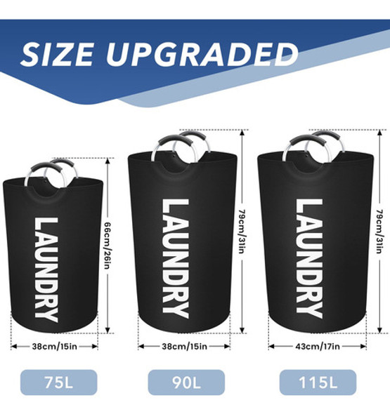 Epictotes Cesta De Lavanderia Grande De 90 Litros, Cesta De 1