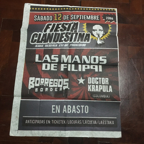 Las Manos De Filippi  Afiche De Calle  73x54 Mb Est 0