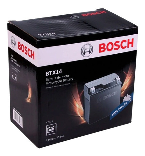 Bateria Motos Bosch Gel Agm Btx14 Bmw Gs F650 F800 R1200 0