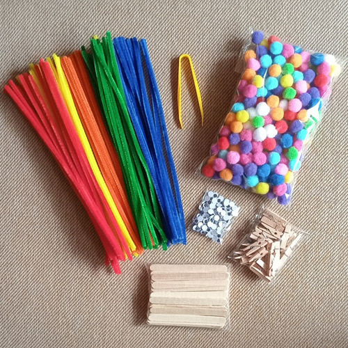 Kit Arte Motricidad Fina Pompones Pinza Limpia Pipas Y Más 1