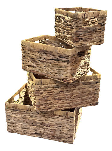 Cesto De Mimbre Rectangular X4 0