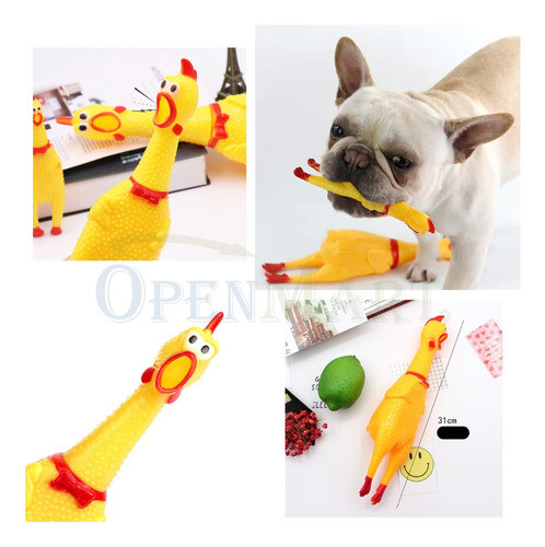 Kit 10 Brinquedo Pet Galinha De Vinil Sonoro Para Cães Gatos 1