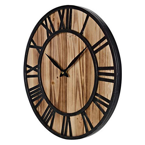 16inch De Roble Rojo Rústico Vintage Metal Y Madera Silencio 1